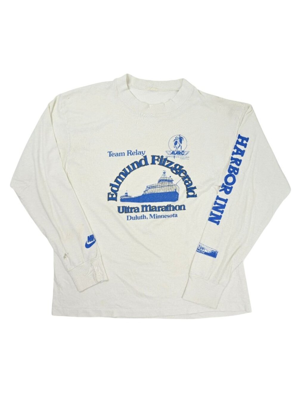 Nike Vintage Edmund Fitzgerald Ultra Marathon Long Sleeve Shirt in White